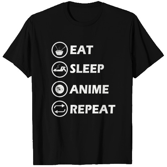 Eat Sleep Anime Repeat Japanese Anime Manga T Shirts