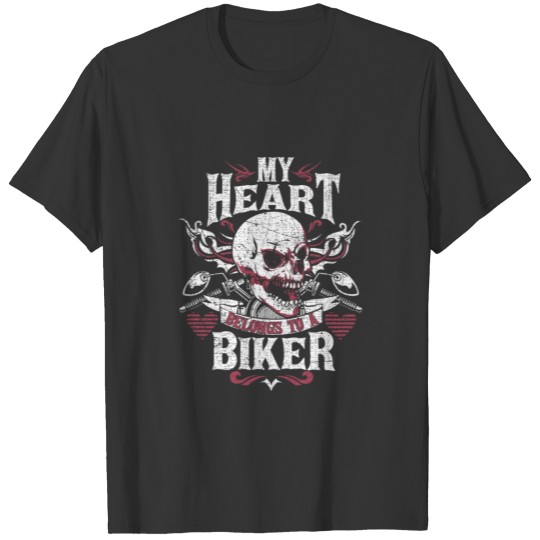 Biker Gear Motorcycle Gifts Wife Girlfriend My Hea T Shirts
