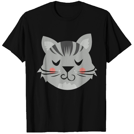 Grey Cat Portrait Sleeping T Shirts