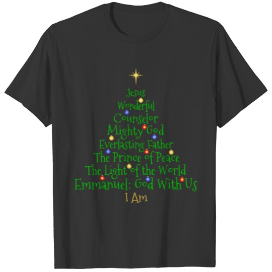 Christian Christmas T Shirts Bible Names Of Jesus Tr