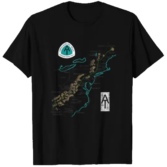AT Logo Appalachian Trail Hiking Map T Shirts
