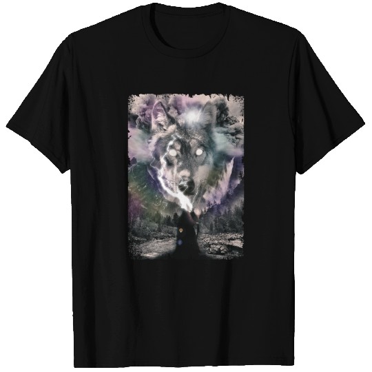 Wolf Wizard Forest Winter Landscape T Shirts