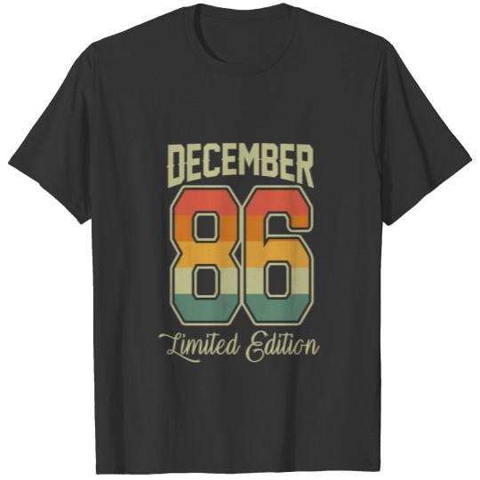 Vintage 35th Birthday December 1986 Sports Gift T-shirt