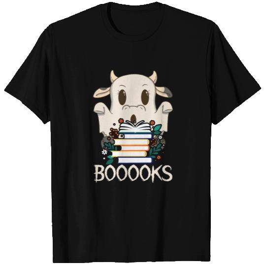 Boooks Halloween Ghost Books Librarian Reader T Shirts