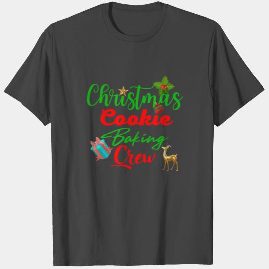 Christmas Cookie Baking Crew Typography Design T Shirts