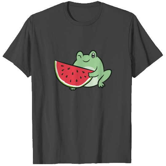 Kawaii Frog Watermelon Summer Watermelon Frog T Shirts