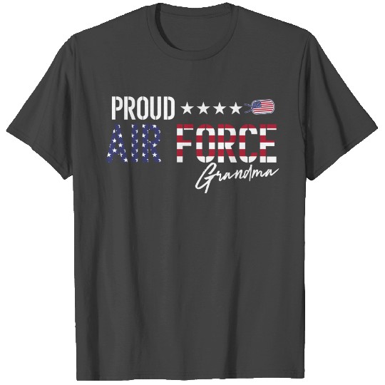 Us Flag Proud Air Force Grandma T Shirts