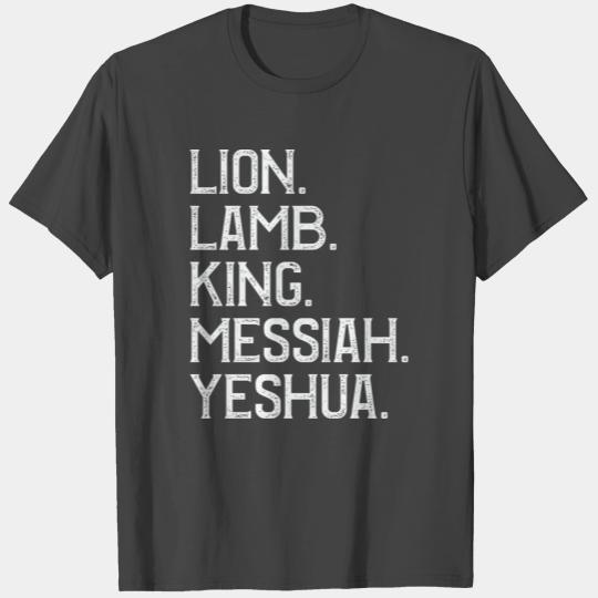 Distressed Lion Lamb King Messiah Yeshua Christian T Shirts