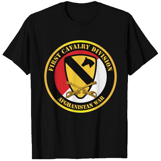 Army 1st Cavalry Div Red White Afghanistan War T Shirts
