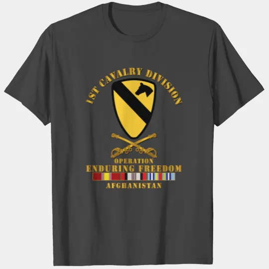 Army 1st Cavalry Division OEF w Cav Br SVC T Shirts