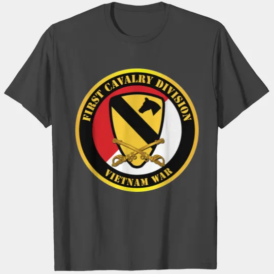 Army 1st Cavalry Div Red White Vietnam War T Shirts