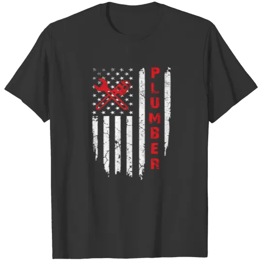 USA American Flag Plumber Plumbers Patriotic Gift T Shirts
