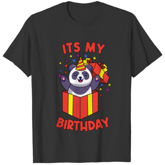 Its My Birthday Giant Panda From Gift Box T Shirts