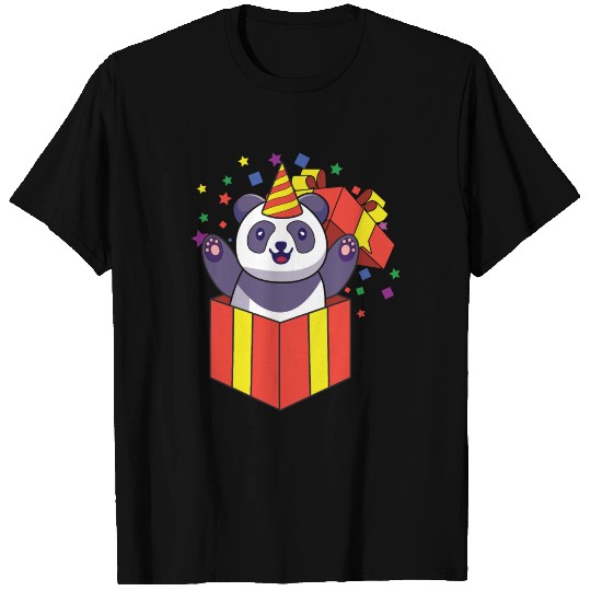 Giant panda from gift box birthday present T Shirts
