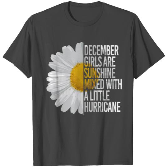 December Birthday Women Girls Funny Gift Daisy Cut T Shirts