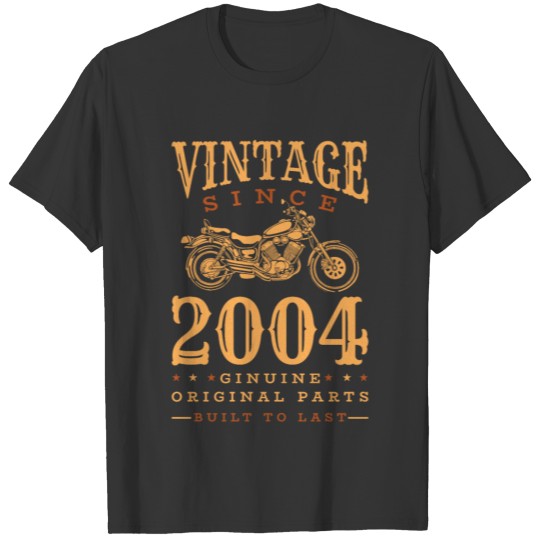 2004 Vintage born Motorcycle Birthday gift idea T-shirt