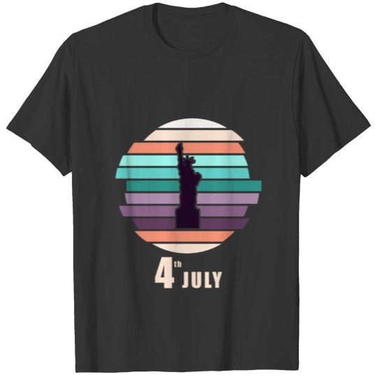 4th of July Independence Day USA statue of liberty T-shirt