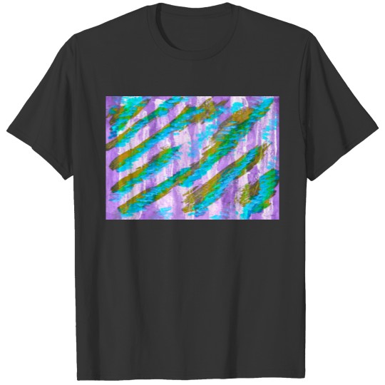 Abstract Cool Lilac Blue Green Orange White T Shirts