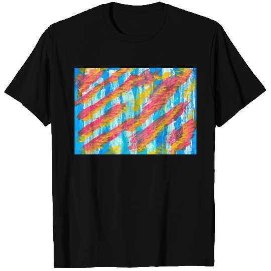 Abstract Cool Blue Red Yellow White T Shirts