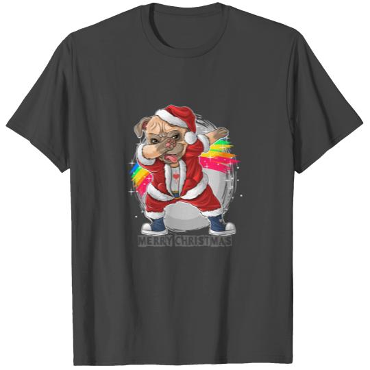 Merry Christmas Pug Dab T Shirts
