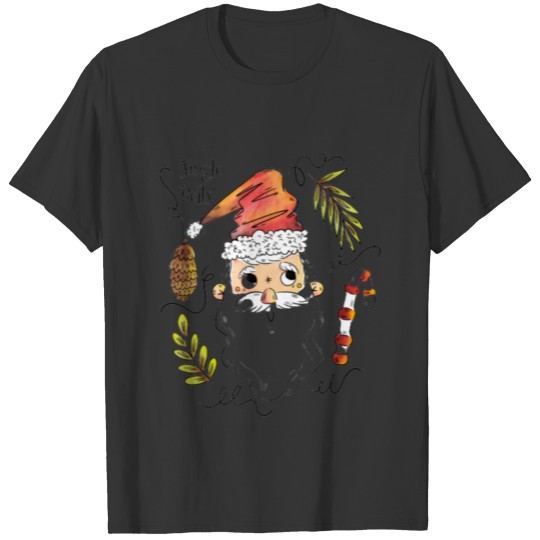 Jingle bells Christmas Santa Claus white beard T Shirts