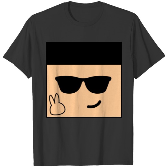 Happy square face wearing glasses T Shirts
