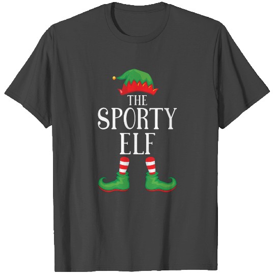 Sporty Elf Matching Group Xmas Funny Family T Shirts