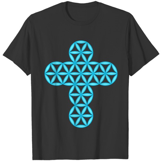 The Cross Of Life, 3D-Light Blue. T Shirts