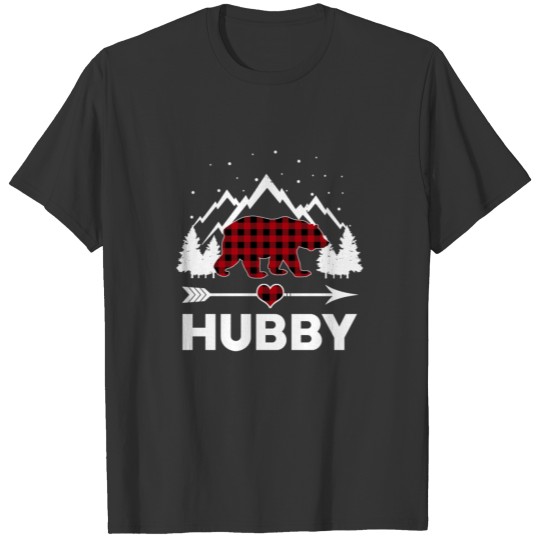 Hubby Bear Buffalo Red Plaid Family Christmas T Shirts