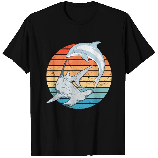 Hammerhead shark and dolphin T Shirts