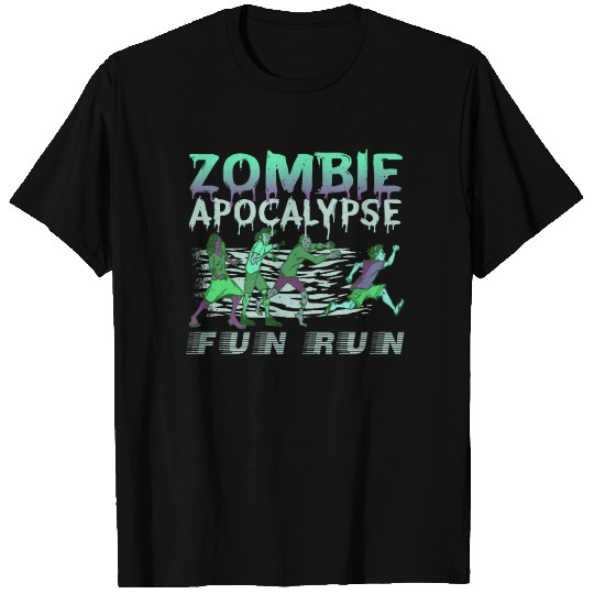 Zombie Apocalypse Fun Run Scary Running T Shirts