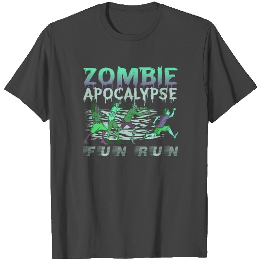 Zombie Apocalypse Fun Run Scary Running T Shirts