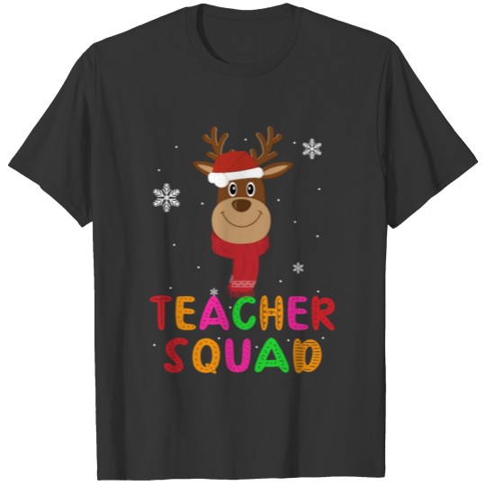Teacher Squad Reindeer Christmas Teacher Xmas T Shirts
