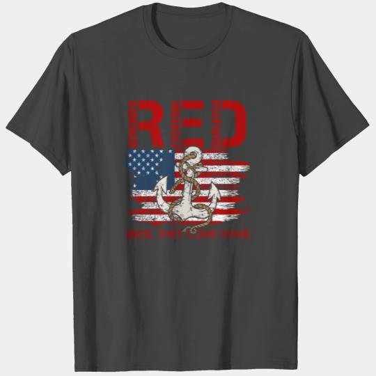 Red Friday Military Deployed Navy Soldier US Flag T Shirts