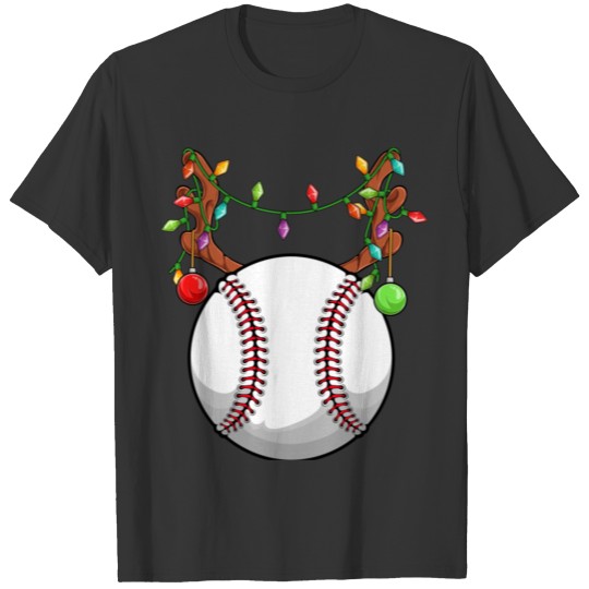 Baseball Ball Reindeer Christmas Ornaments Family T Shirts