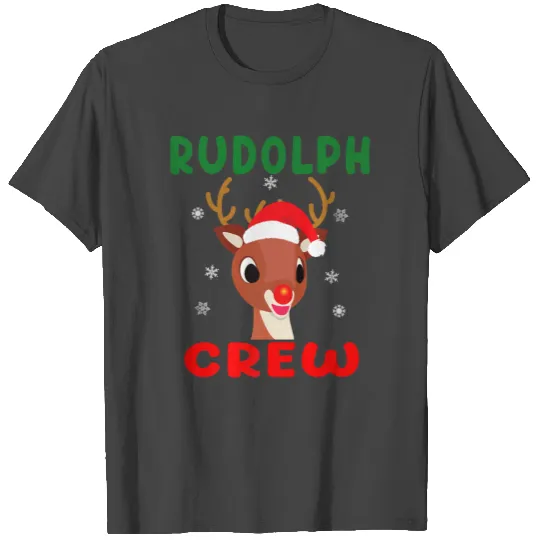 Christmas Rudolph Crew Family Matching Pajamas T Shirts