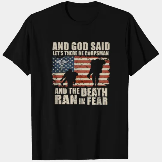 Devil US Navy Corpsman Soldier With US Flag T Shirts
