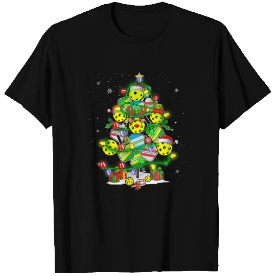 Pickleball Christmas Tree Santa Pickleball T Shirts
