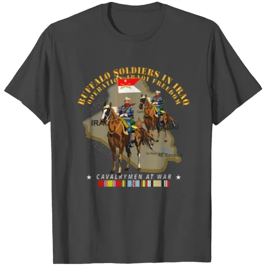 Buffalo Soldiers in Iraq OIF Cavalrymen at War T Shirts