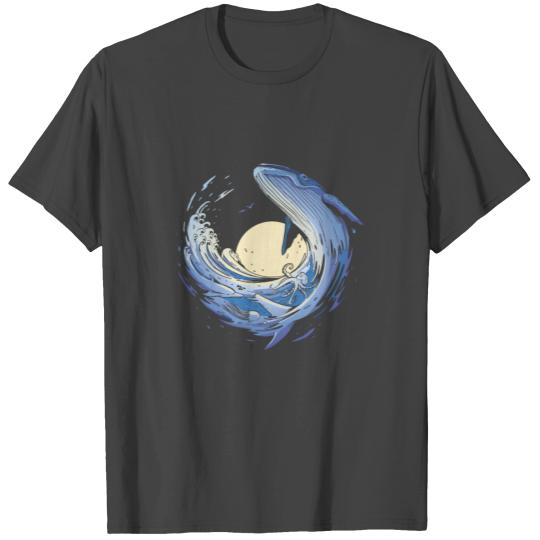 Whale, octopus, jellyfish, and dolphin in an ocean T Shirts