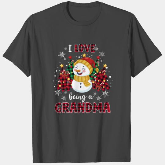 I Love Being A Grandma Snowman Christmas T Shirts