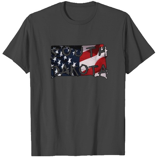 USA Flag - State of South Dakota T Shirts