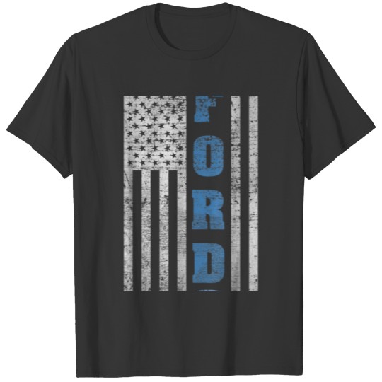 Ford American Flag Car Driving Fixing Racing 3120 T-shirt