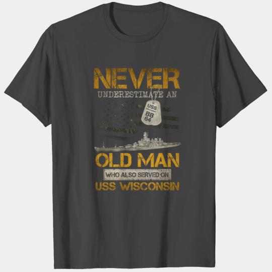 USS Wisconsin BB 64 Army US Navy Veterans T Shirts