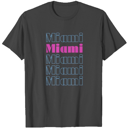 Miami Florida Basketball MIA Retro Style and Text T Shirts