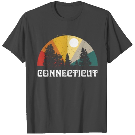 Connecticut Vintage Sunset Outdoors Hiking Souveni T Shirts
