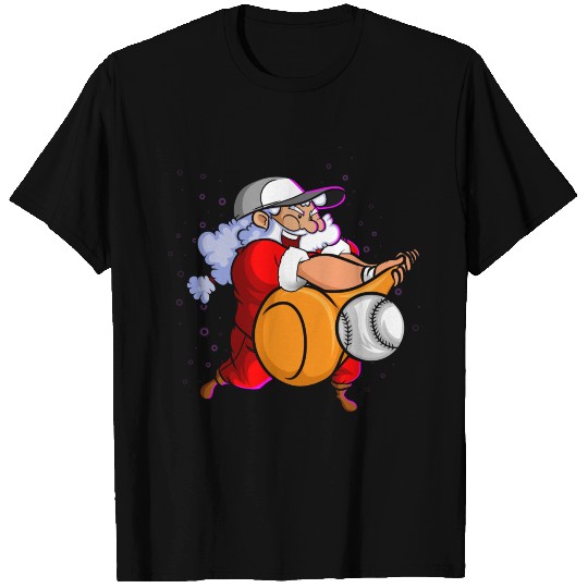 Christmas Santa Claus With Baseball Bat T Shirts