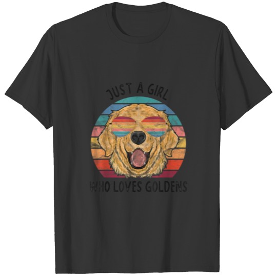 Girl Who Loves Golden Retrievers Dog 3884 T-shirt