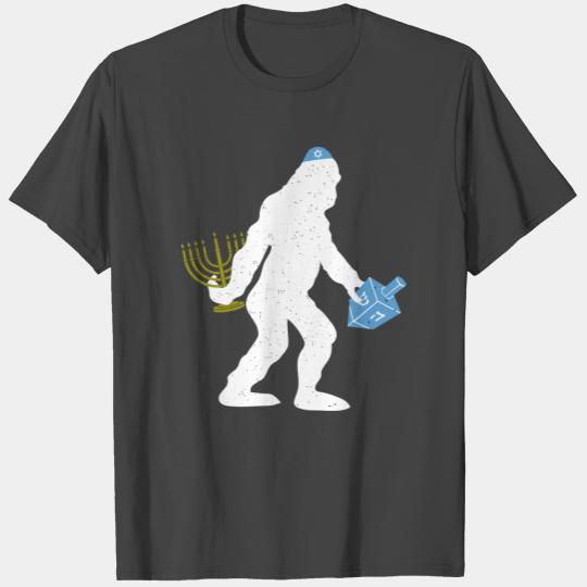 Funny Hanukkah Bigfoot Bigfoot With Dreidel And Me T Shirts