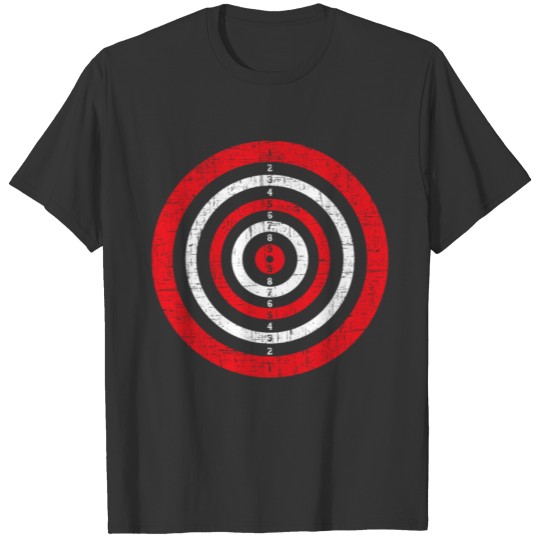 Aim Here Darts Player Shooting Sport Bullseye T-shirt